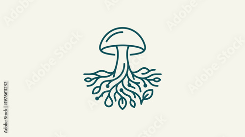 Minimalist Linear Design Of A Mushroom