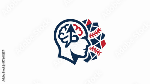 Baseball Player's Mental Strength and Strategy Concept