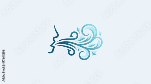 Abstract Logo Representing Breath and Air