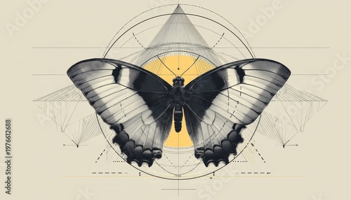 Elegant Butterfly with Geometric Design