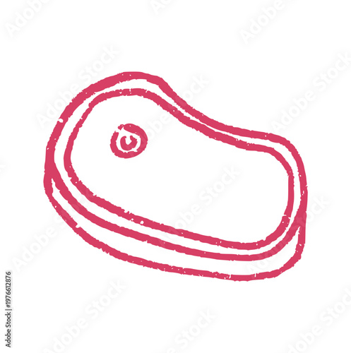 raw meat steak, hand drawn doodle beef chop, fresh butcher product, pork sirloin, bbq grilling or grocery food cooking element