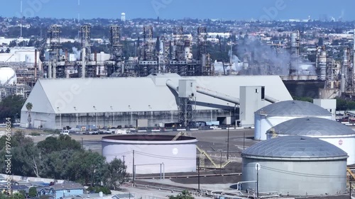 Wallpaper Mural PBF Torrance Refinery Processing Stacks Aerial Torontodigital.ca