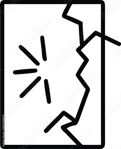 Durable glass protection with crack resistant effect vector illustration