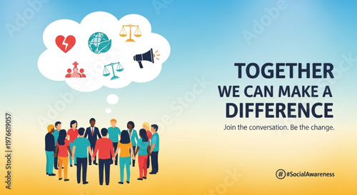 Teamwork and unity concept people together illustration