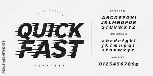 Quick Fast Motion Blur Speed Alphabet Font for Logistic Delivery Service and High Velocity Racing Graphic Design