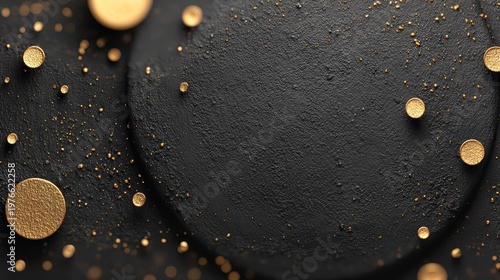 Luxury Black Friday background with matte black base, smoky texture, golden particles, abstract sale elements, minimal modern design, ultra-realistic 8K detail