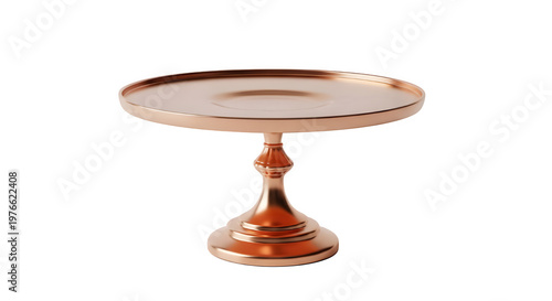 Rose gold cake stand on transparent background