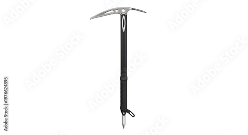 Black ice axe climbing equipment tool.