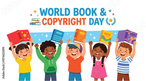 vector of children student celebrating "World Book and Copyright Day" 0012