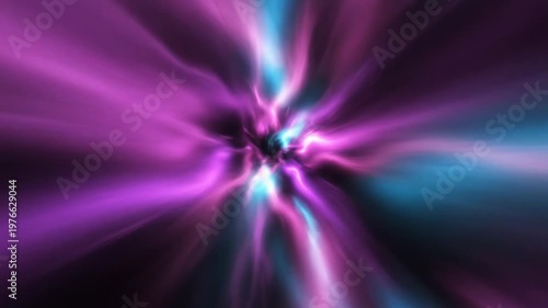 Energetic purple blue light rays bursting expanding rapidly in dynamic tunnel effect, for speed, data flow, digital communication, futuristic travel, technological innovation