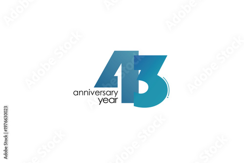 year anniversary blue character with on white background-vector
