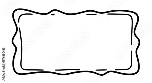 Black outline of a wavy rectangle.