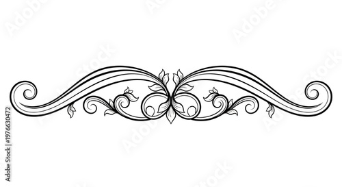 Black and white ornate floral design.