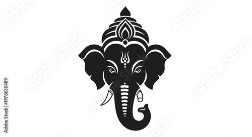 Majestic elephant head deity silhouette spiritual symbol of wisdom remover of obstacles divine iconography sacred