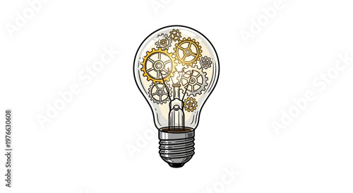 Light Bulb with Glowing Filament Inside.