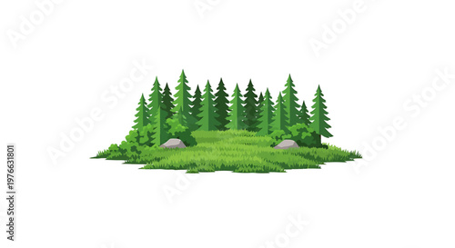 A vibrant cluster of lush green trees and verdant foliage, a natural landscape.