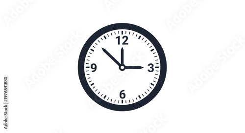 Clock showing time of ten past three, a simple and elegant design.