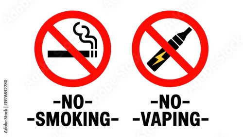 Free Download No smoking and no vaping prohibition signs isolated on white background - GFXLoad