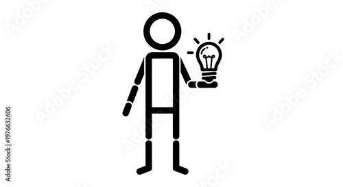 Person holding a light bulb representing an idea or innovation.