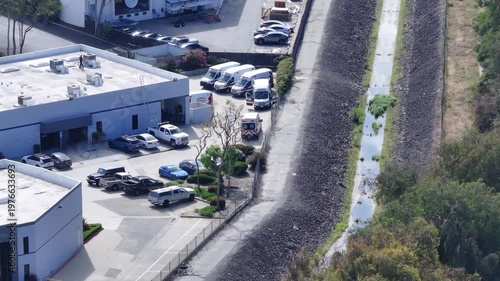 Wallpaper Mural Telephoto Aerial of Torrance Concrete Channel Detail Torontodigital.ca