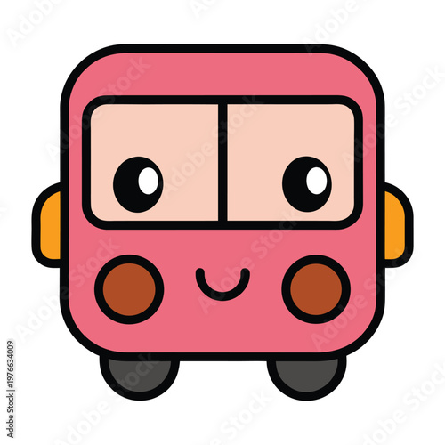 Cartoon bus vector illustration with playful design for kids and educational use