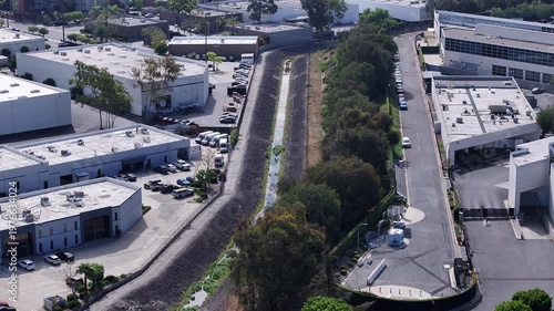 Wallpaper Mural Cinematic Aerial of Torrance Flood Control Channel Torontodigital.ca