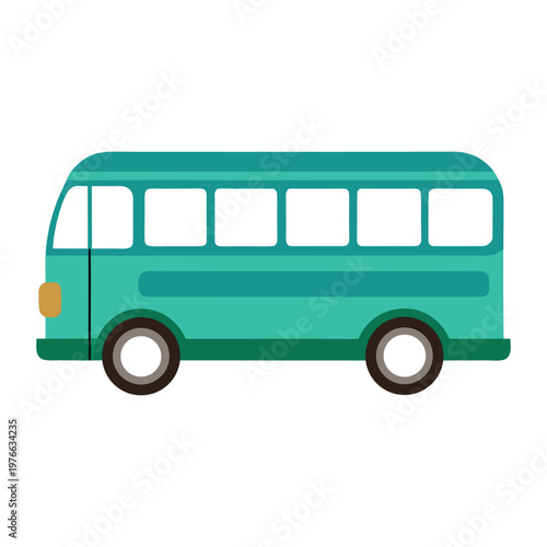 Isometric bus vector design with detailed city road and urban environment concept