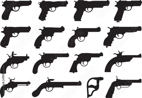 pistol vector historic modern firearms collection