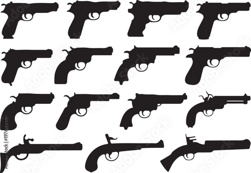 pistol silhouettes handgun shapes evolution