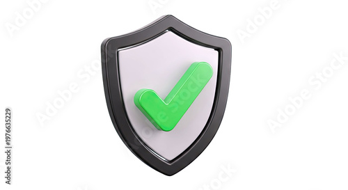 Free Download 3D Shield with Green Checkmark - GFXLoad