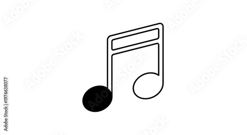 Black and white eighth note symbol.