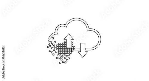 Cloud Computing Data Transfer Icon.