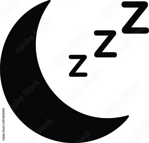 Sleep filled icon for rest recovery and circadian rhythm