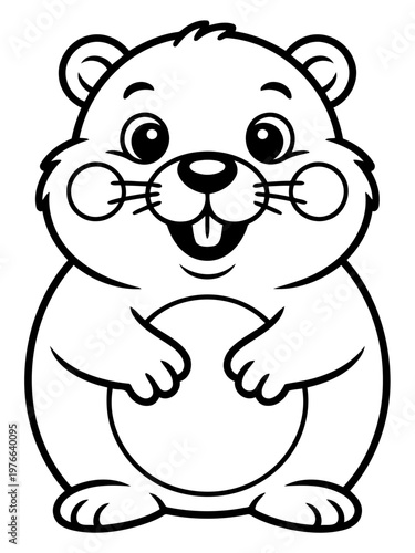 Joyful Hamster Illustration: A delightful illustration of a cute hamster, its expressive eyes, whiskers, and open mouth add a touch of whimsy and charm.