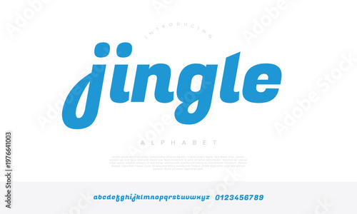 Jingle playful italic script display alphabet font for kids product branding and cheerful greeting cards