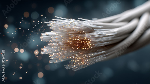 Fiber Optic Cable:  A close...