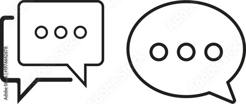 Chat message icon set collection group communication conversation speech bubble talk dialog messaging interface support contact online help social media flat vector design isolated.