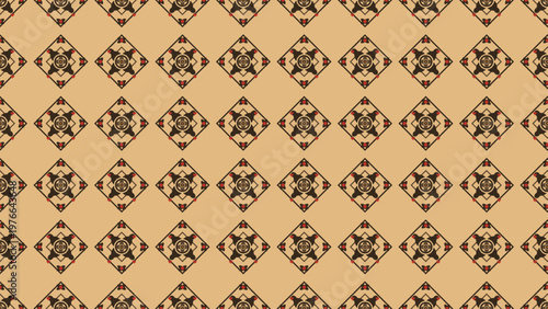 Photography Seamless pattern background with elegant geometric brown and red square motifs o