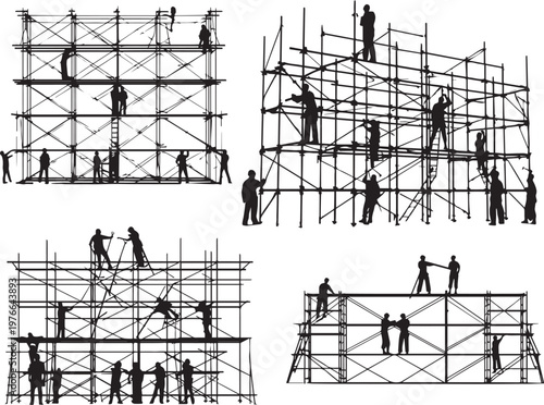 Construction team Repairing and making Building 