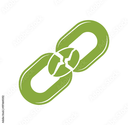 broken green chain link icon symbol