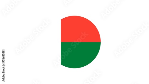 Icon Flag Madagascar Circle Bounce 4K Transparent	