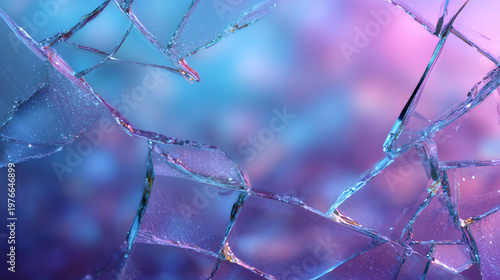 Shattered Glass with Neon Hues