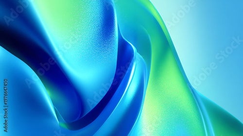 Vibrant Blue and Green Abstract Waves