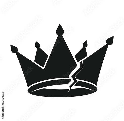 broken crown icon symbol royalty cracked king crown royal brokenness damaged monarch cracked crown royal symbol