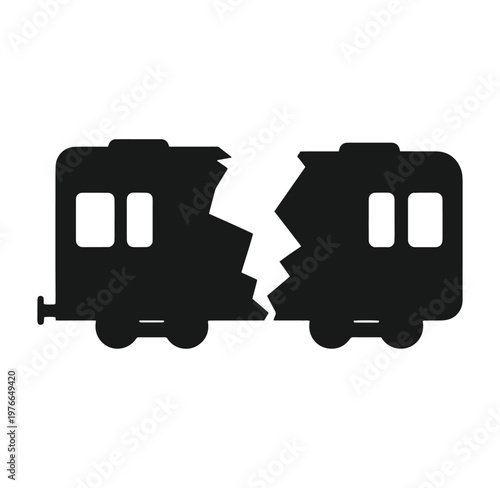 broken train crash separated wagons railroad accident split apart train cars