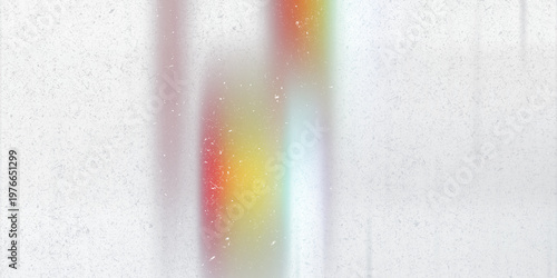 Fotografi Vintage dusty film grain overlay with colorful rainbow light leaks and scratches