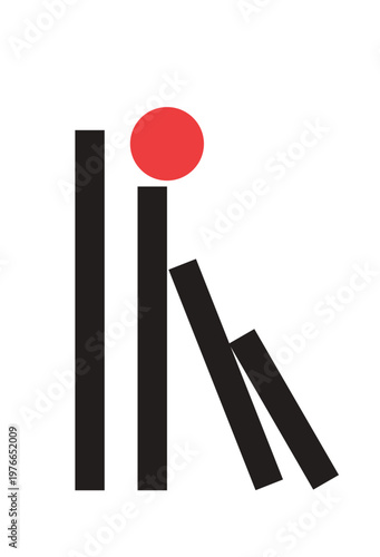 Design wall art block domino fall effect simple minimalist