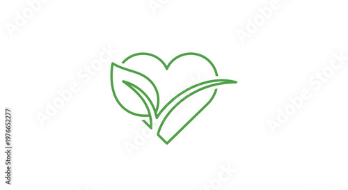 Green heart shaped leaf icon.