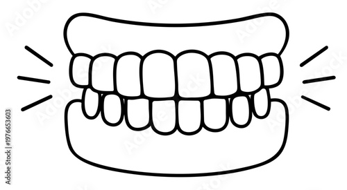 Proper bite alignment with even upper and lower teeth closure, healthy occlusion and balanced chewing function