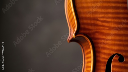Detail of violin waist and f-hole